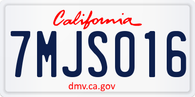 CA license plate 7MJS016