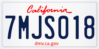 CA license plate 7MJS018