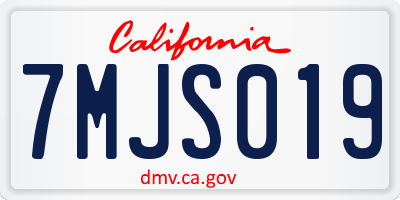 CA license plate 7MJS019