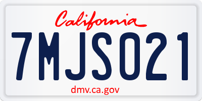 CA license plate 7MJS021