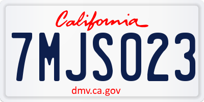 CA license plate 7MJS023