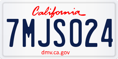 CA license plate 7MJS024