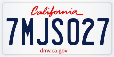 CA license plate 7MJS027