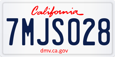 CA license plate 7MJS028