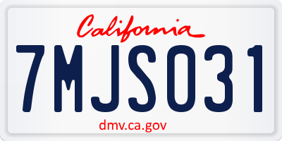 CA license plate 7MJS031