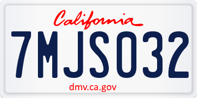 CA license plate 7MJS032