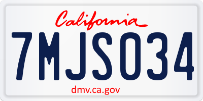 CA license plate 7MJS034
