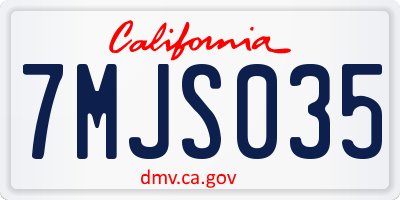 CA license plate 7MJS035