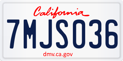 CA license plate 7MJS036