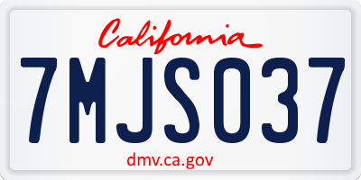 CA license plate 7MJS037
