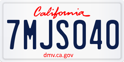 CA license plate 7MJS040