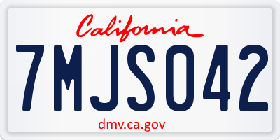 CA license plate 7MJS042