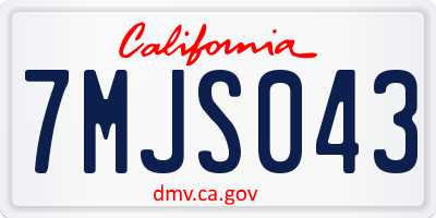 CA license plate 7MJS043