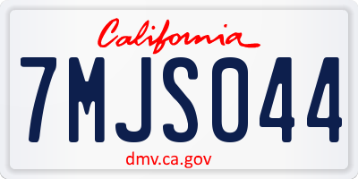 CA license plate 7MJS044