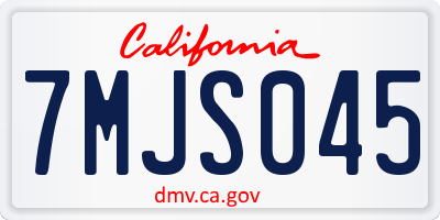 CA license plate 7MJS045