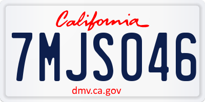 CA license plate 7MJS046