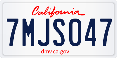 CA license plate 7MJS047
