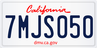 CA license plate 7MJS050