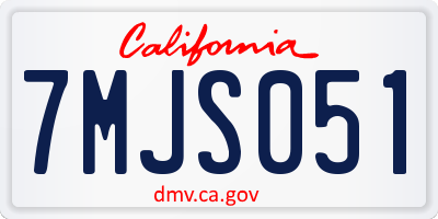 CA license plate 7MJS051
