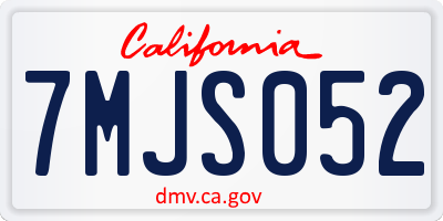 CA license plate 7MJS052