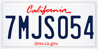 CA license plate 7MJS054