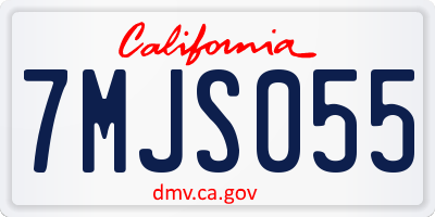 CA license plate 7MJS055