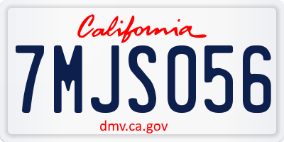 CA license plate 7MJS056