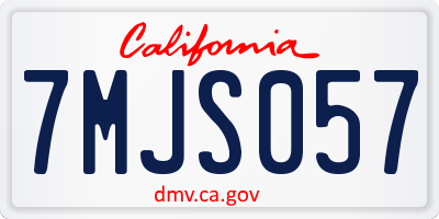 CA license plate 7MJS057