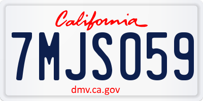 CA license plate 7MJS059