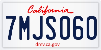CA license plate 7MJS060
