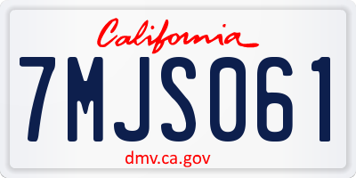 CA license plate 7MJS061
