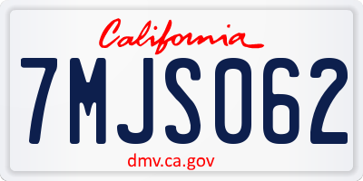 CA license plate 7MJS062