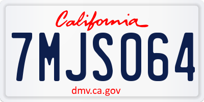 CA license plate 7MJS064
