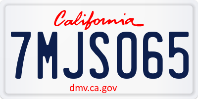 CA license plate 7MJS065