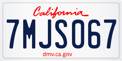 CA license plate 7MJS067