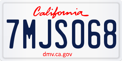 CA license plate 7MJS068