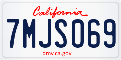 CA license plate 7MJS069