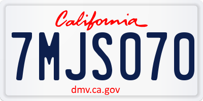 CA license plate 7MJS070