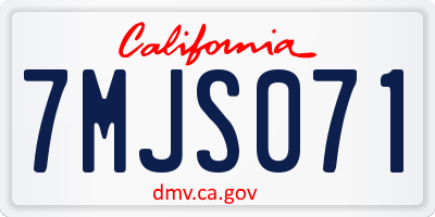 CA license plate 7MJS071