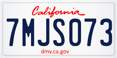 CA license plate 7MJS073