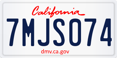 CA license plate 7MJS074