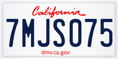 CA license plate 7MJS075