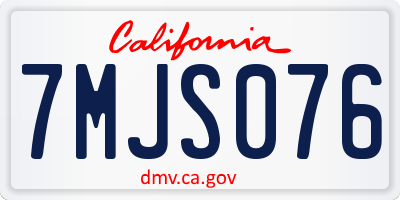 CA license plate 7MJS076
