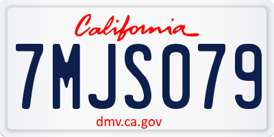 CA license plate 7MJS079