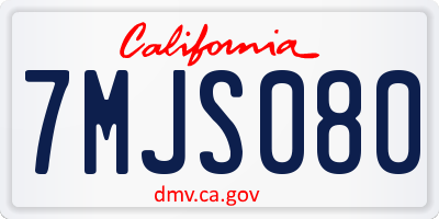 CA license plate 7MJS080
