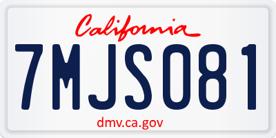 CA license plate 7MJS081