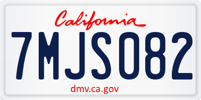 CA license plate 7MJS082
