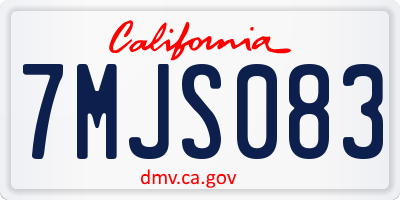 CA license plate 7MJS083