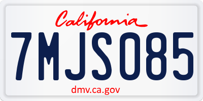 CA license plate 7MJS085