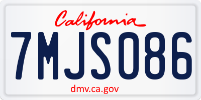 CA license plate 7MJS086